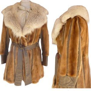 Bohemian Vintage Mink/Fox/Leather Coat